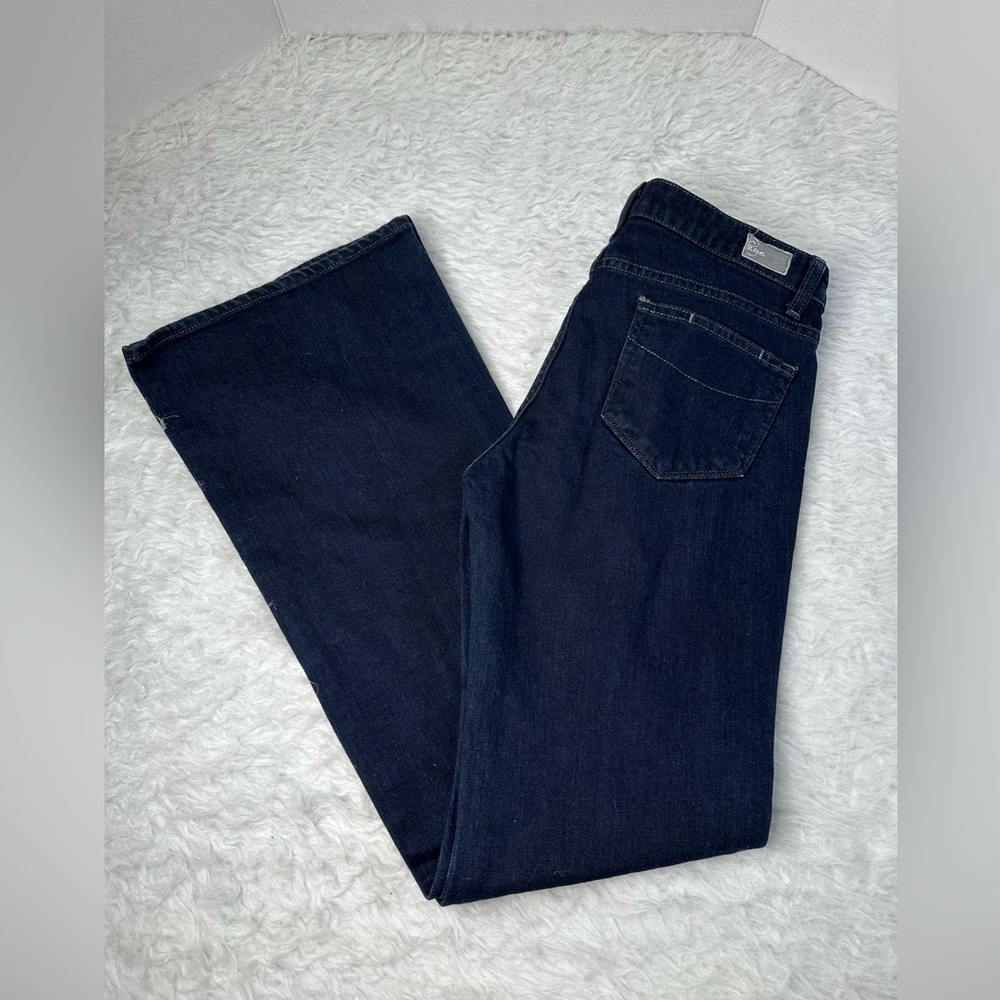 PAIGE Dark Indigo Wide-Leg Flare Jeans - Picture 4 of 10
